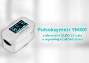 Pulsoksymetr Yimi Life, YM 301 z ekranem OLED 1.3 cala o wysokiej rozdzielczości z certyfikatem medycznym1
